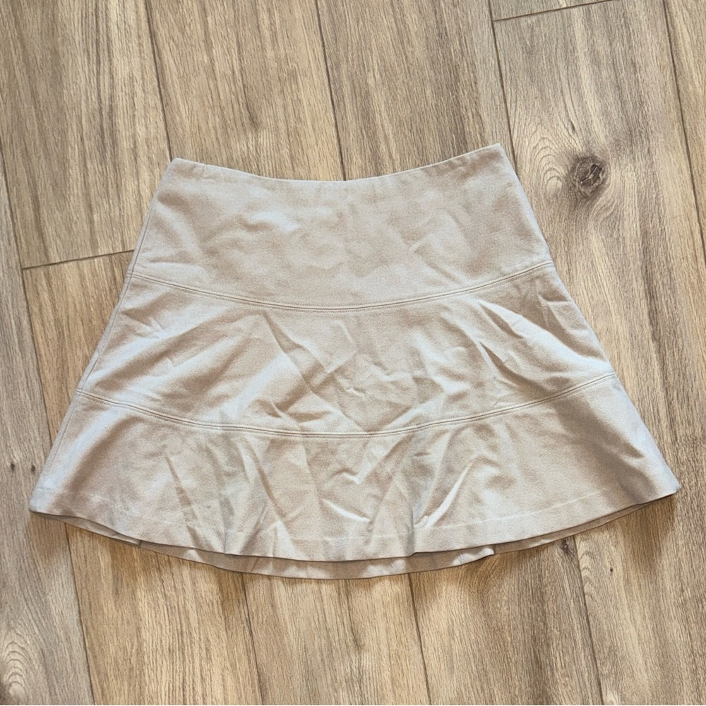 BODEN Tan Cream Business Casual Light Lined Wool Skirt